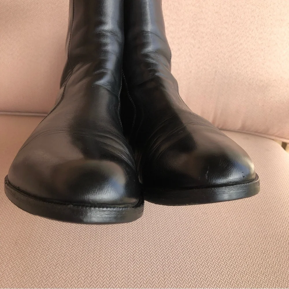 Bragano Cole Haan Made in Italy Leather Zipper Up Black‎ Leather Lined Boot 8